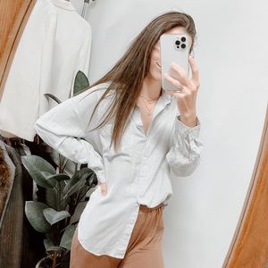 Aritzia Babaton Gray Plaid Button Down Top